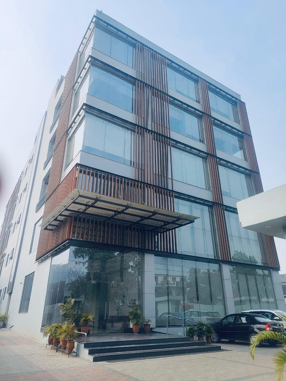 Modern coworking interior with natural light